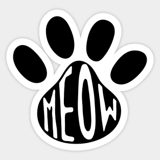 Meow Cat Paw Illustration Sticker